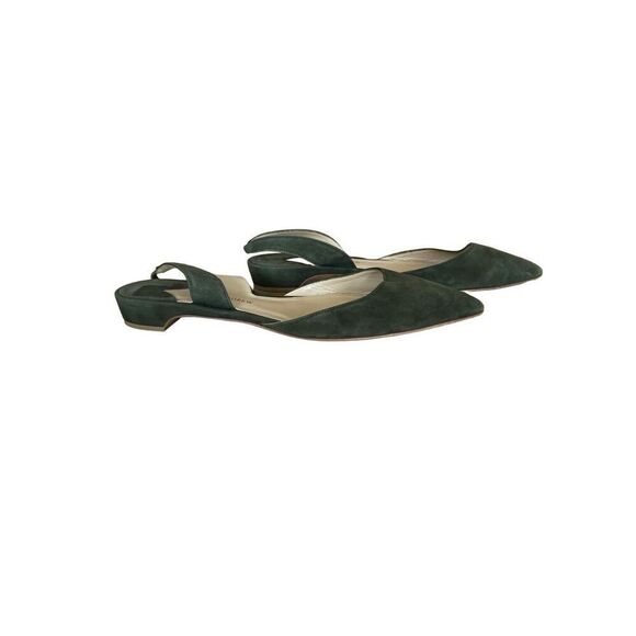 Paul Andrew Womens Green Suede Pointed Toe Flat Slingback Size 40 - Picture 1 of 7